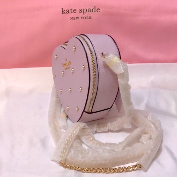 Kate Spade Studded Pearls Love Shack Heart Crossbody & Faux Pearl Cardholder NWT - Picture 3 of 12